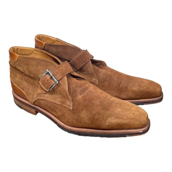 Magnanni Other - SOLD.  Magnanni Monk Strap Cognac Suede Handmade Ankle Boots Size 12